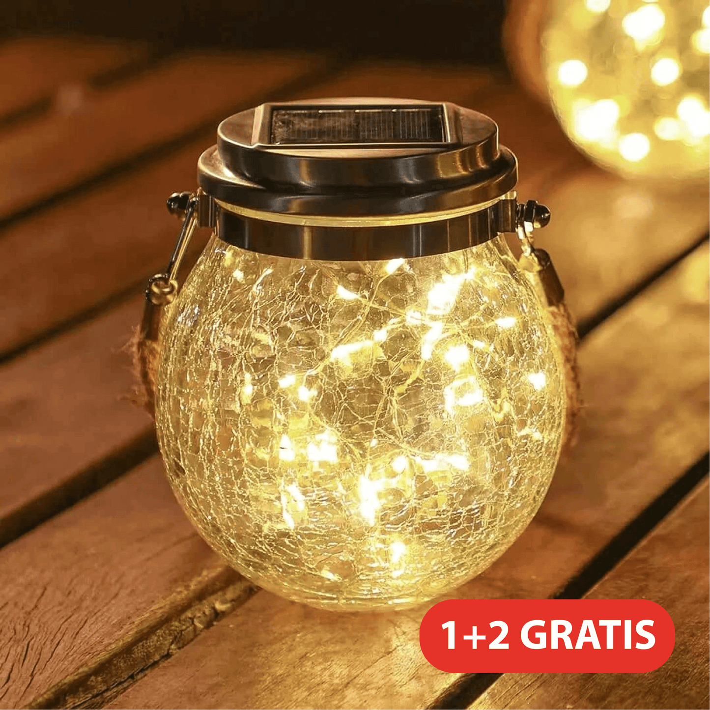 Luces solares de cristal para jardín (paquete de 3)