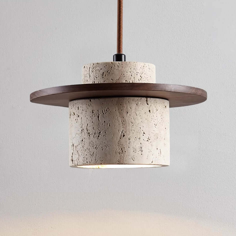 Elegante Lámpara Colgante de Travertino - Alta Calidad
