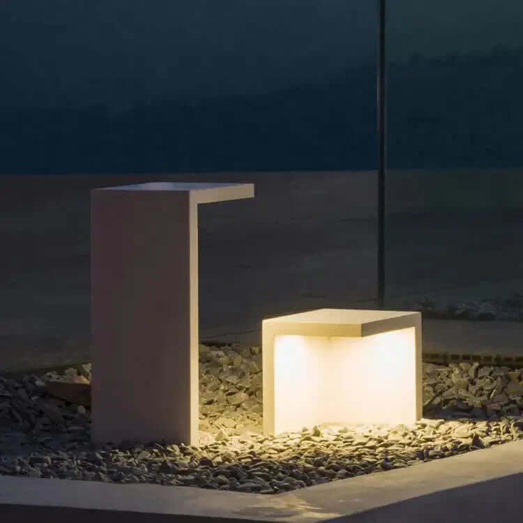 Lámpara solar de exterior moderna - Elegante diseño en hormigón