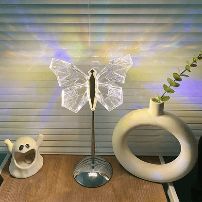 Elegante Lámpara de Mesa Mariposa - Luz LED