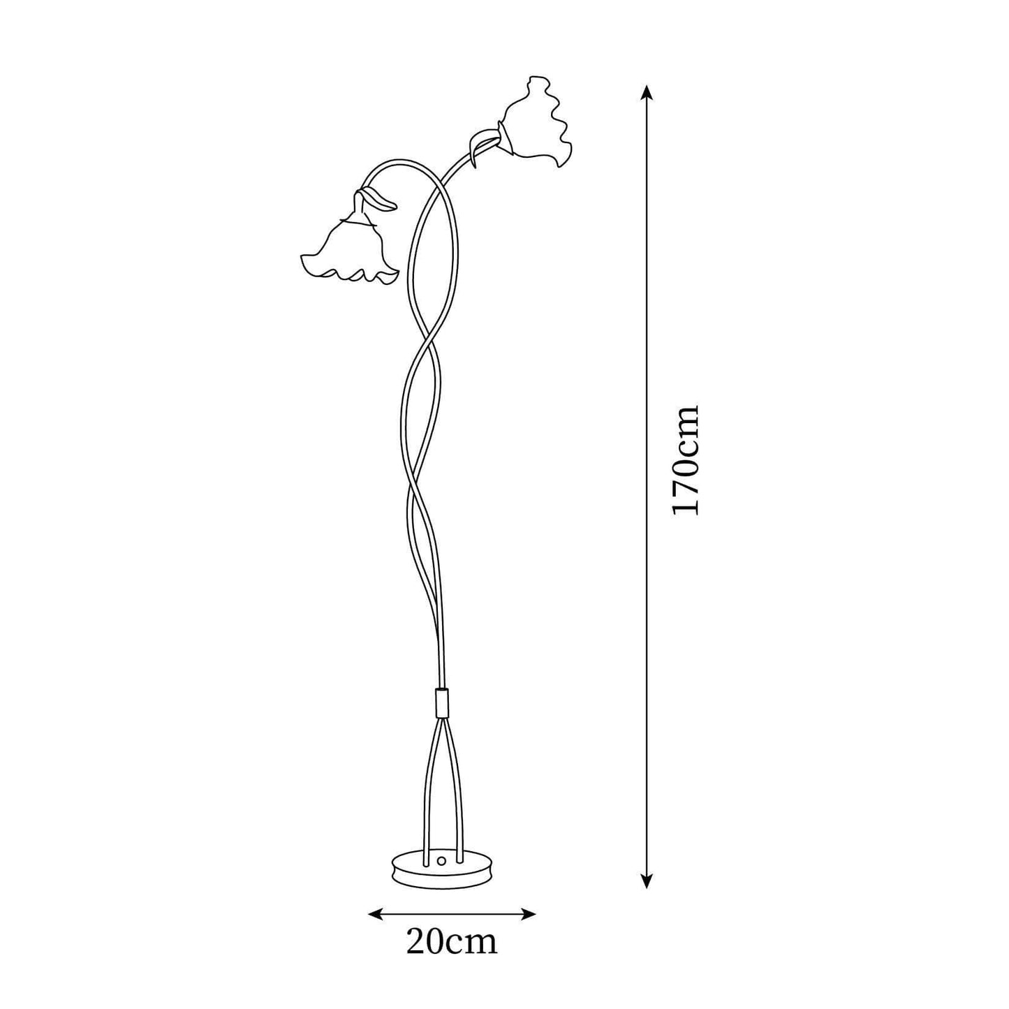 Elegante lámpara de pie con diseño floral