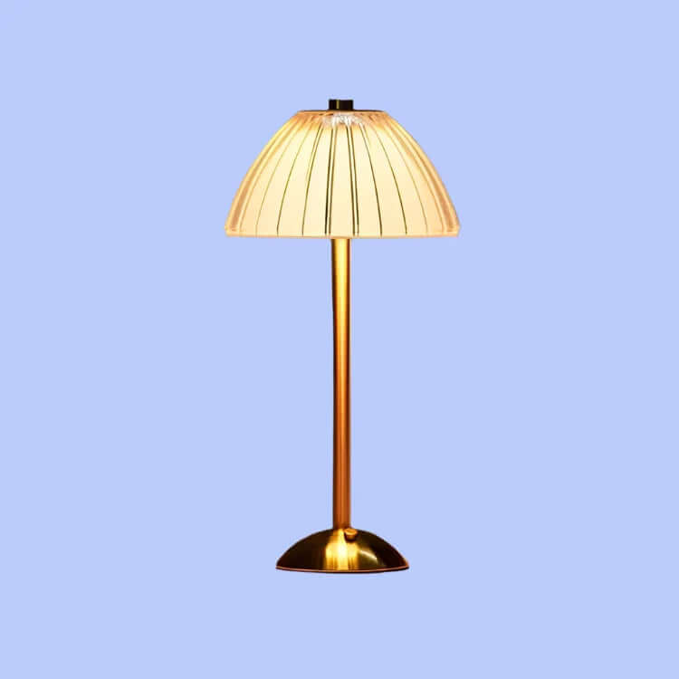 Elegante lámpara de sobremesa inalámbrica de metal cristalizado