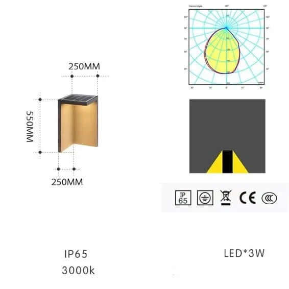 Lámpara solar de exterior moderna - Elegante diseño en hormigón