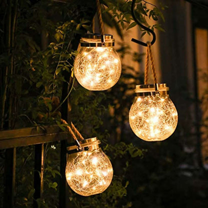 Luces solares de cristal para jardín (paquete de 3)