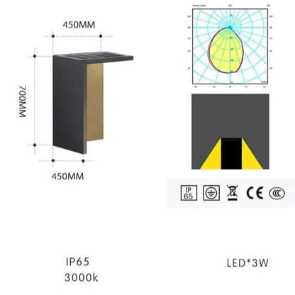 Lámpara solar de exterior moderna - Elegante diseño en hormigón