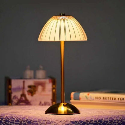 Elegante lámpara de sobremesa inalámbrica de metal cristalizado