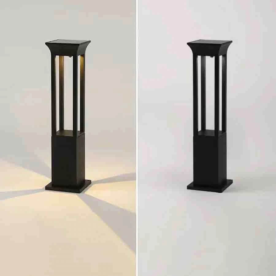 Elegante lámpara solar de jardín para exteriores