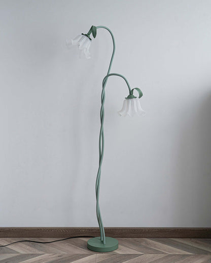 Elegante lámpara de pie con diseño floral