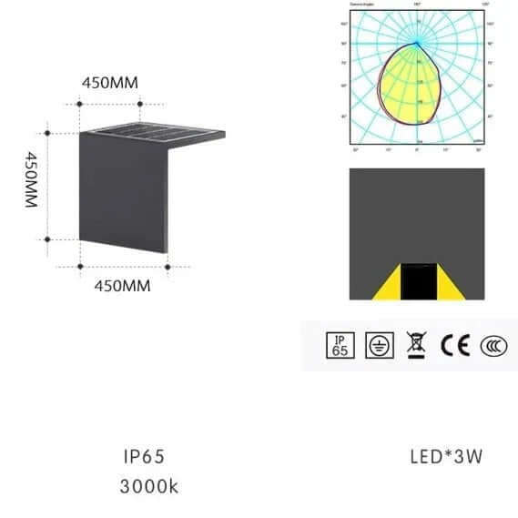 Lámpara solar de exterior moderna - Elegante diseño en hormigón