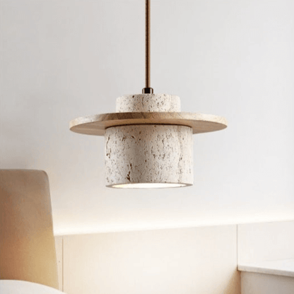 Elegante Lámpara Colgante de Travertino - Alta Calidad
