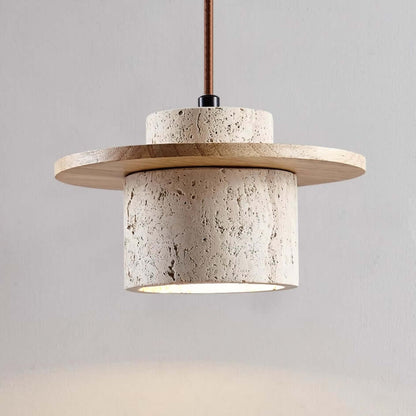 Elegante Lámpara Colgante de Travertino - Alta Calidad