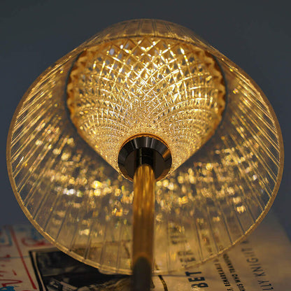 Elegante lámpara de sobremesa inalámbrica de metal cristalizado