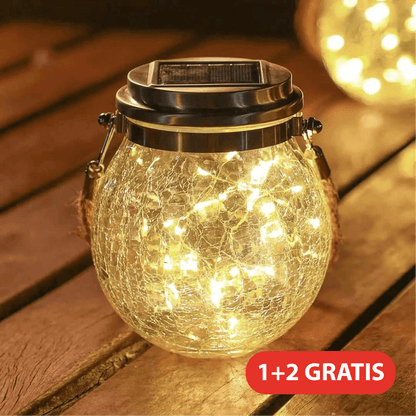 Luces solares de cristal para jardín (paquete de 3)