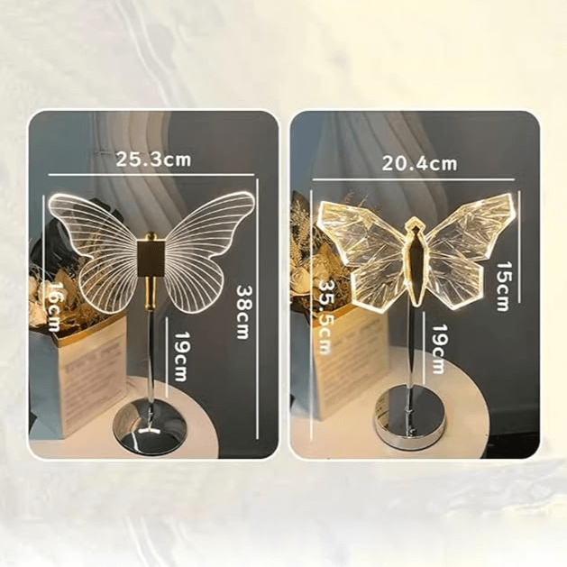 Elegante Lámpara de Mesa Mariposa - Luz LED