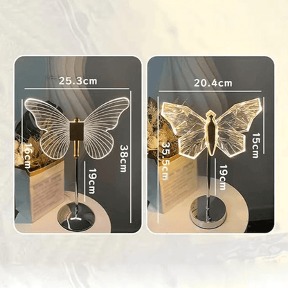 Elegante Lámpara de Mesa Mariposa - Luz LED