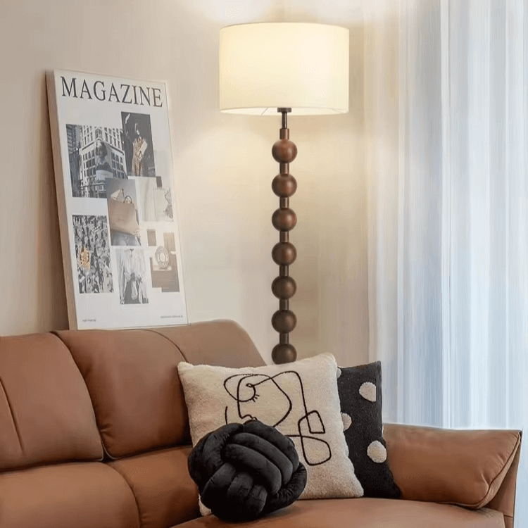 Japandi Lámpara de pie de madera - Iluminación minimalista y elegante