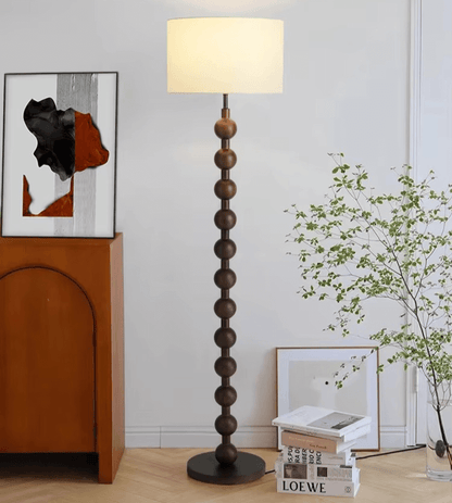 Japandi Lámpara de pie de madera - Iluminación minimalista y elegante