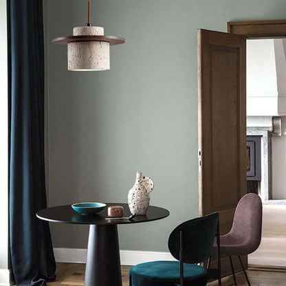 Elegante Lámpara Colgante de Travertino - Alta Calidad