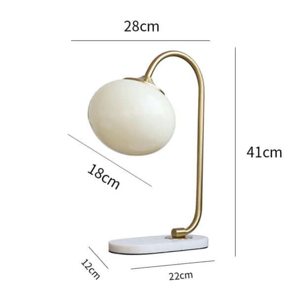 Elegante lámpara de sobremesa de cristal y metal - Ambiente acogedor