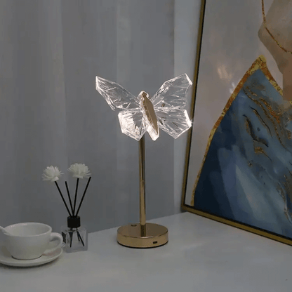 Elegante Lámpara de Mesa Mariposa - Luz LED