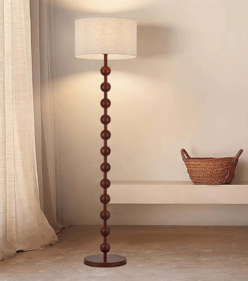 Japandi Lámpara de pie de madera - Iluminación minimalista y elegante
