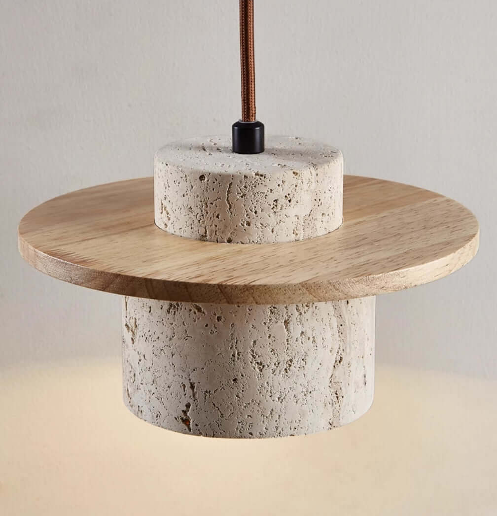 Elegante Lámpara Colgante de Travertino - Alta Calidad