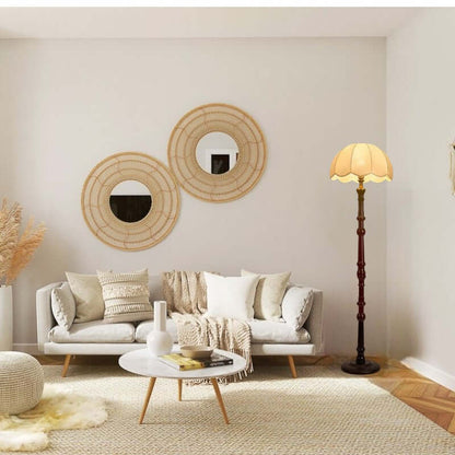 Elegante lámpara de pie de madera - Diseño atemporal