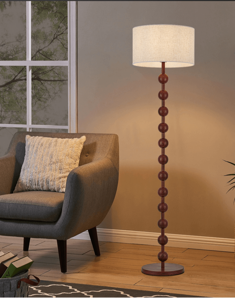Japandi Lámpara de pie de madera - Iluminación minimalista y elegante