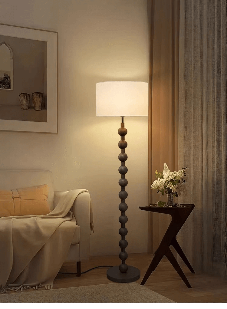 Japandi Lámpara de pie de madera - Iluminación minimalista y elegante