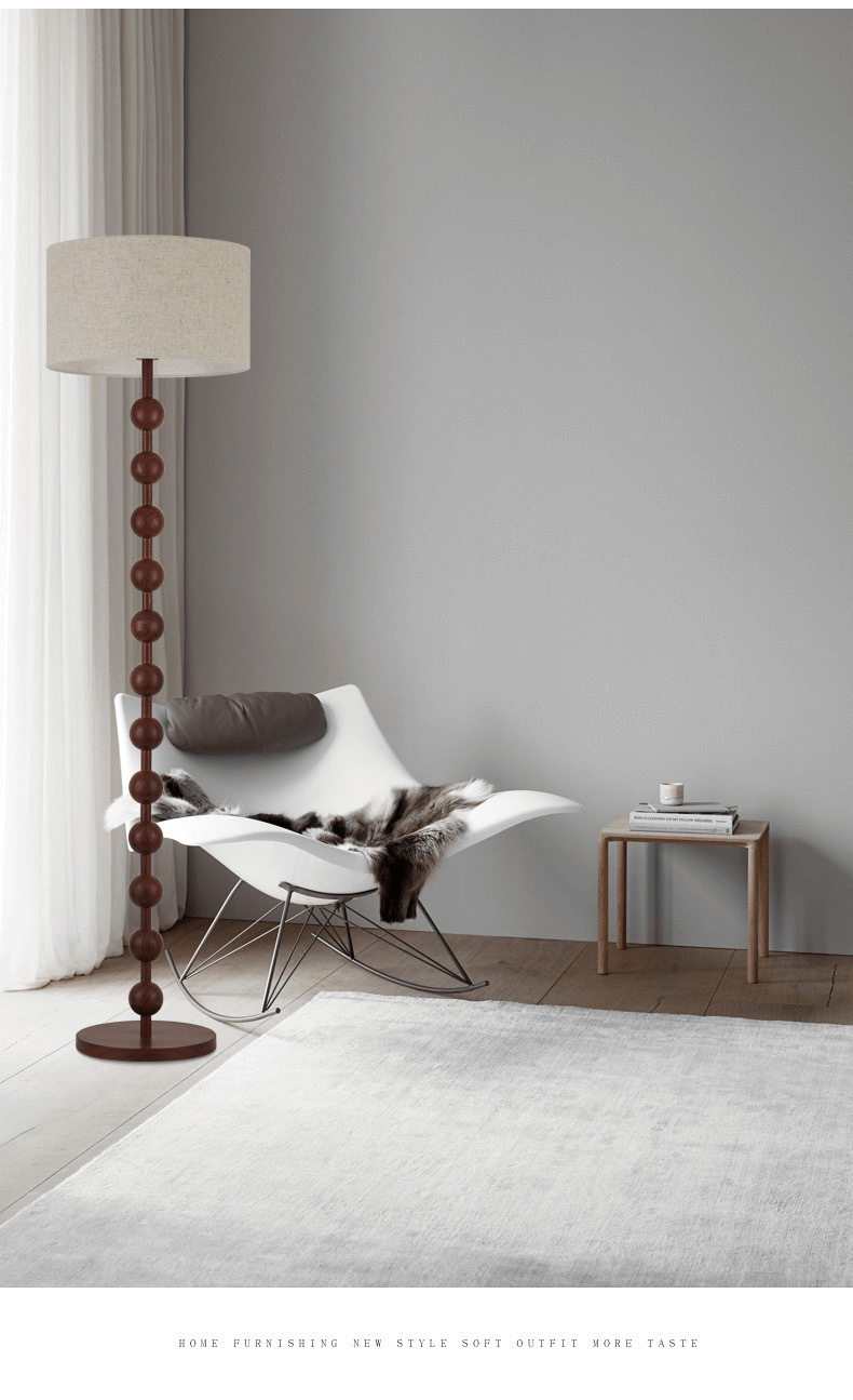 Japandi Lámpara de pie de madera - Iluminación minimalista y elegante