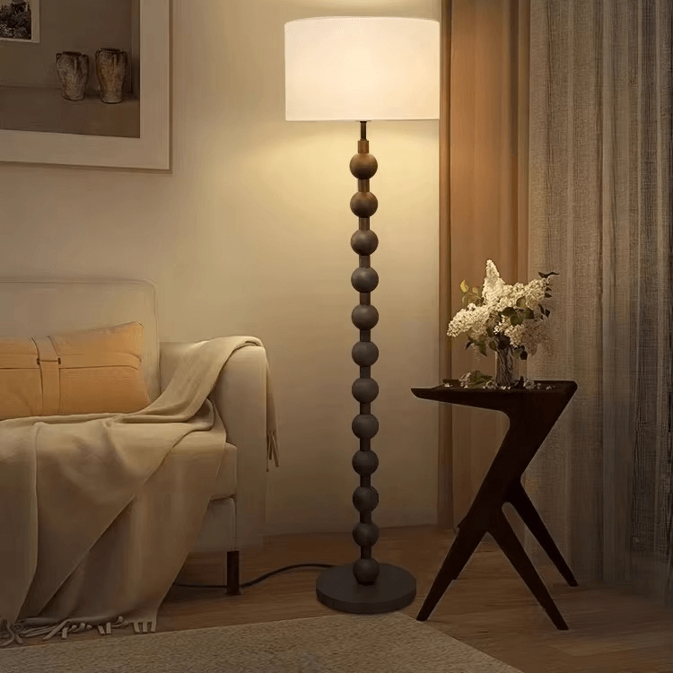 Japandi Lámpara de pie de madera - Iluminación minimalista y elegante