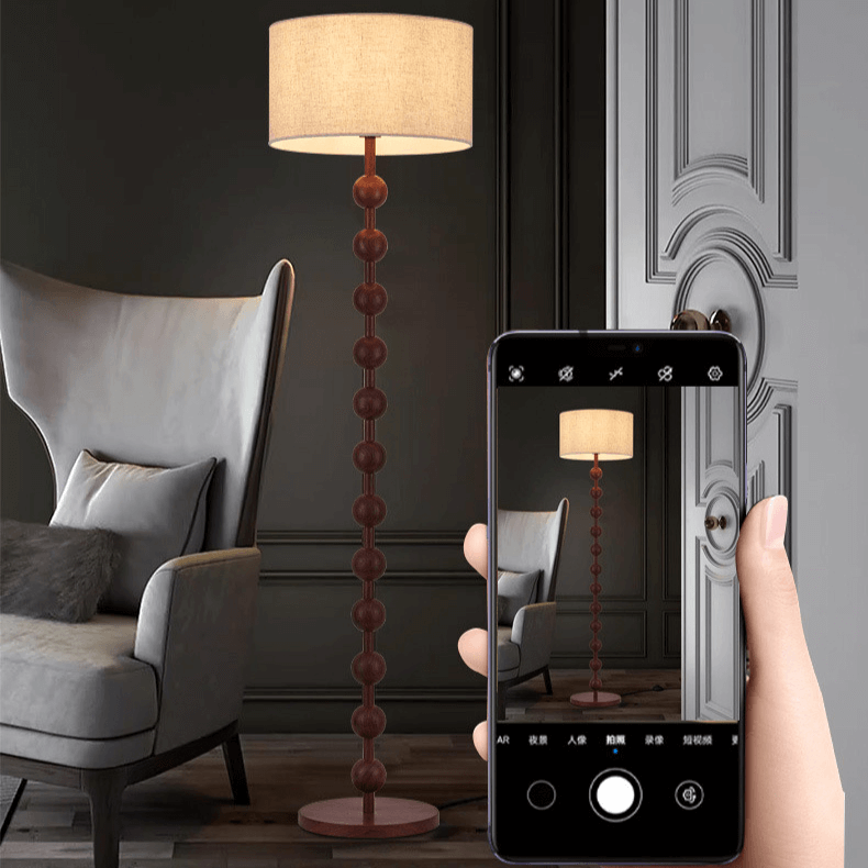 Japandi Lámpara de pie de madera - Iluminación minimalista y elegante