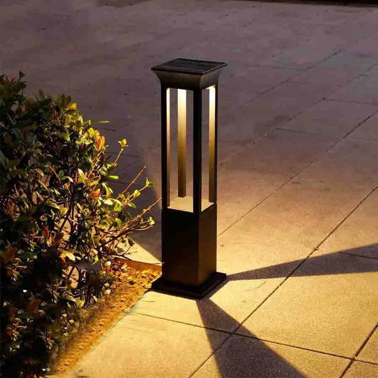 Elegante lámpara solar de jardín para exteriores
