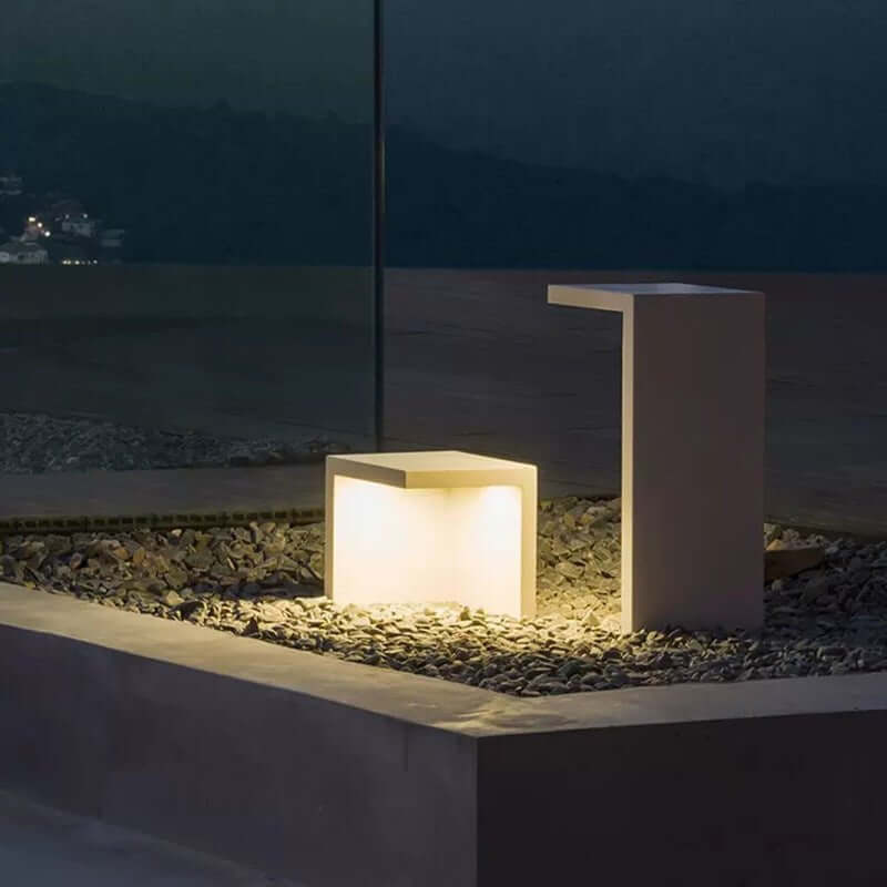 Lámpara solar de exterior moderna - Elegante diseño en hormigón