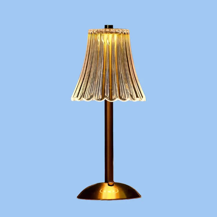 Elegante lámpara de sobremesa inalámbrica de metal cristalizado