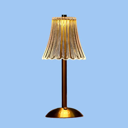 Elegante lámpara de sobremesa inalámbrica de metal cristalizado