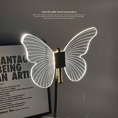 Elegante Lámpara de Mesa Mariposa - Luz LED