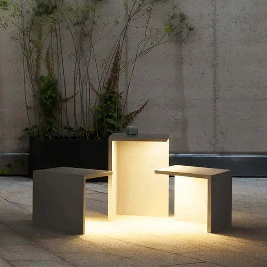 Lámpara solar de exterior moderna - Elegante diseño en hormigón