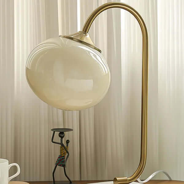 Elegante lámpara de sobremesa de cristal y metal - Ambiente acogedor