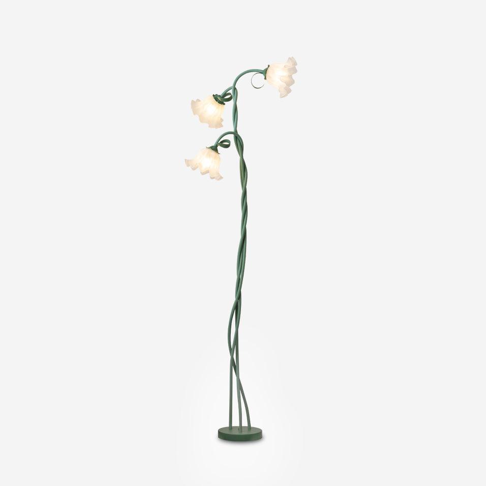 Elegante lámpara de pie con diseño floral