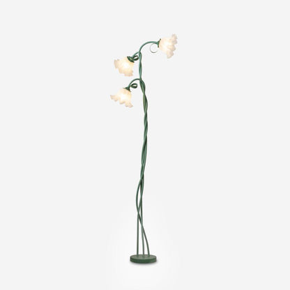 Elegante lámpara de pie con diseño floral
