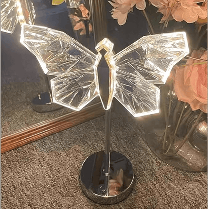 Elegante Lámpara de Mesa Mariposa - Luz LED