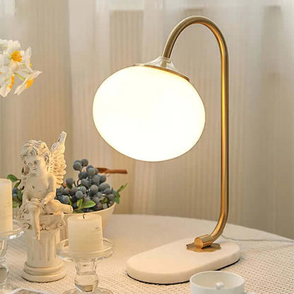 Elegante lámpara de sobremesa de cristal y metal - Ambiente acogedor