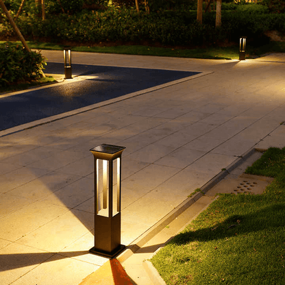 Elegante lámpara solar de jardín para exteriores