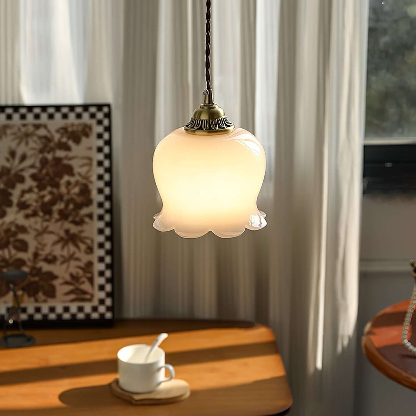 Lámpara colgante Flower - Iluminación elegante y natural