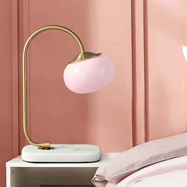 Elegante lámpara de sobremesa de cristal y metal - Ambiente acogedor
