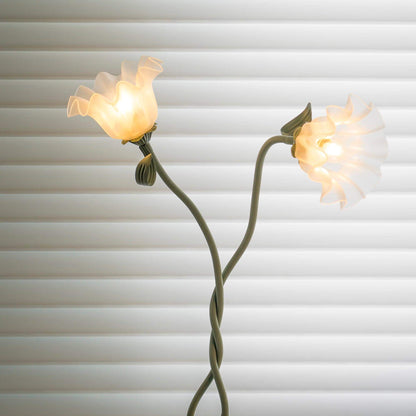 Elegante lámpara de pie con diseño floral