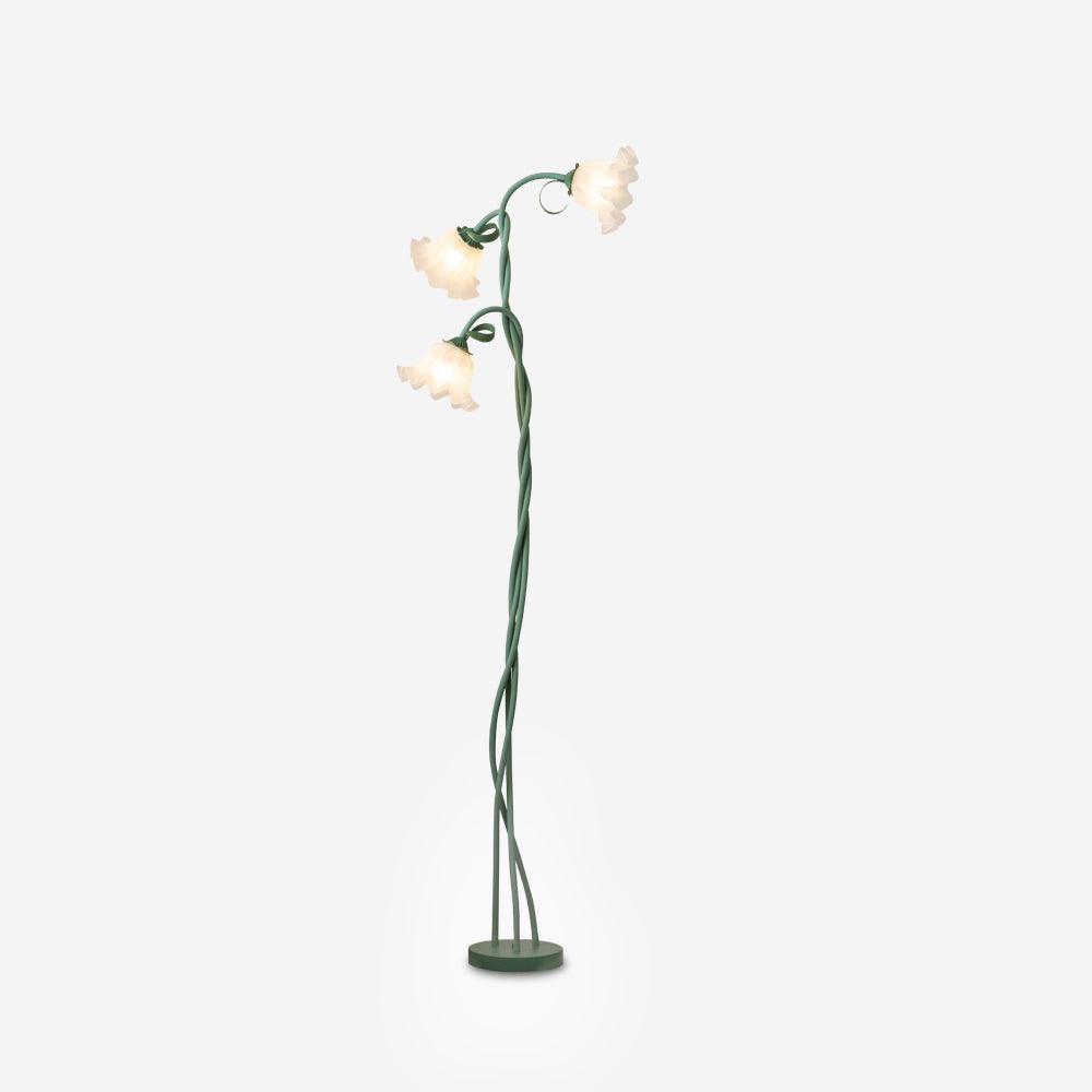 Elegante lámpara de pie con diseño floral