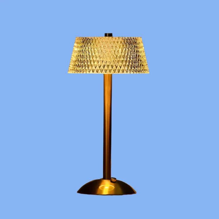 Elegante lámpara de sobremesa inalámbrica de metal cristalizado