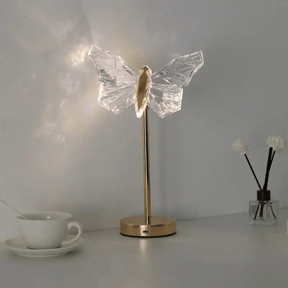Elegante Lámpara de Mesa Mariposa - Luz LED